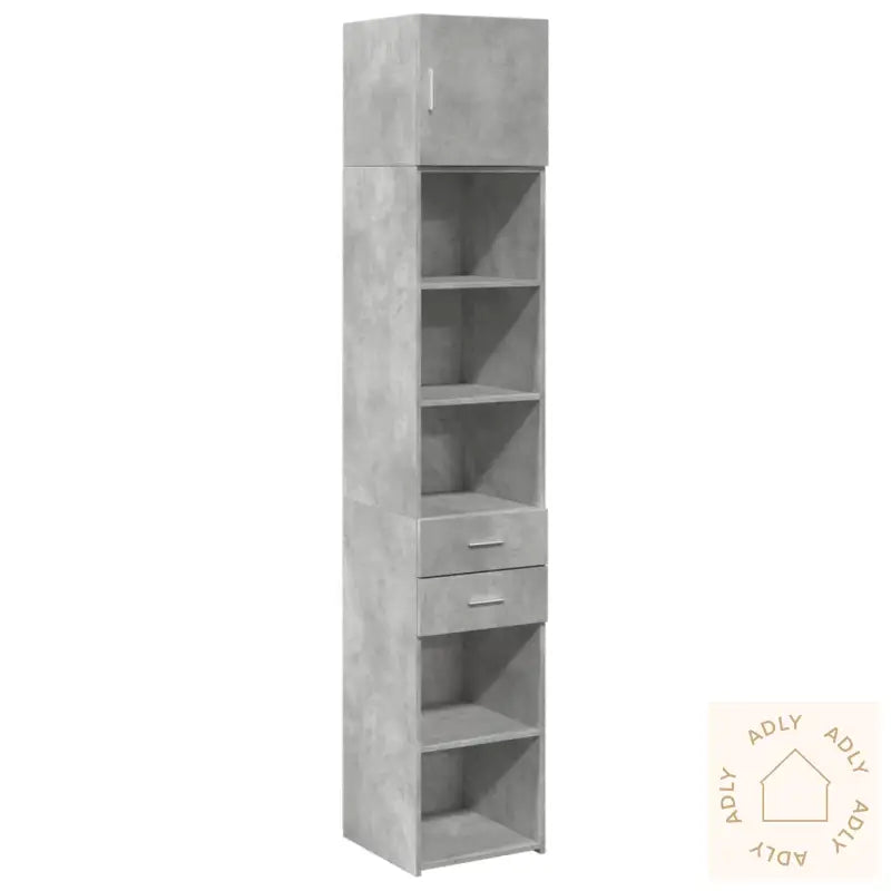 Smalt Oppbevaringsskap Betonggrå 40X42,5X225 Cm Konstruert Tre