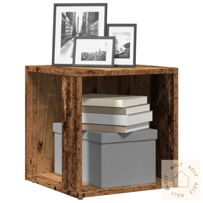 Sidebord Gammelt Tre 33X33X34 Cm Konstruert Tre