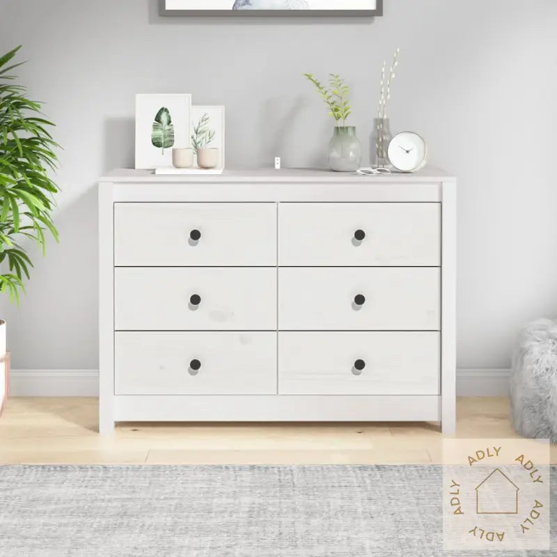 Sideskap Hvit 100X40X72 Cm Heltre Furu