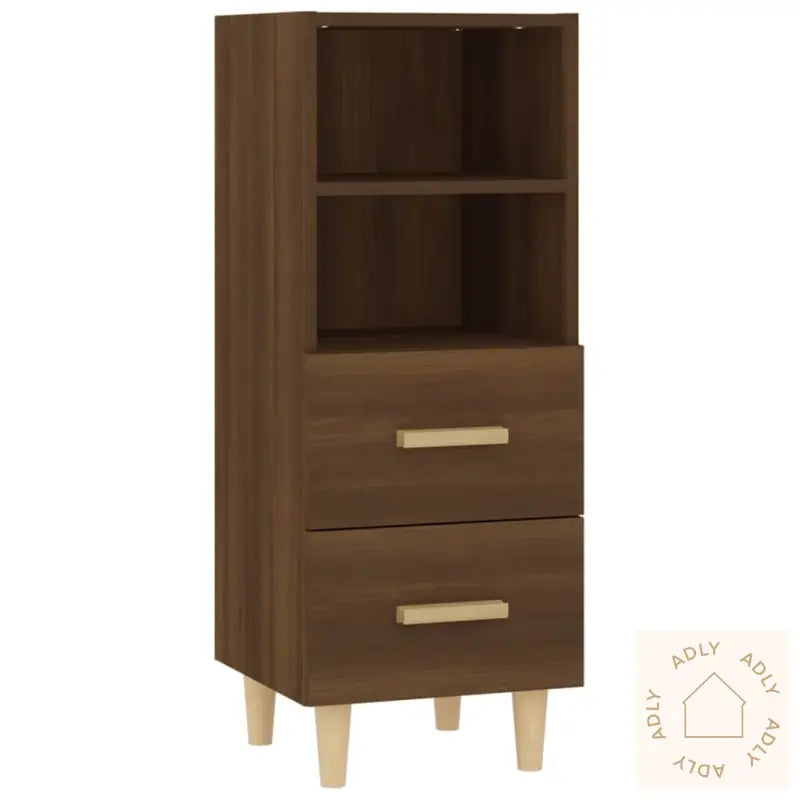 Skjenk Brun Eik 34,5X34X90 Cm Konstruert Tre