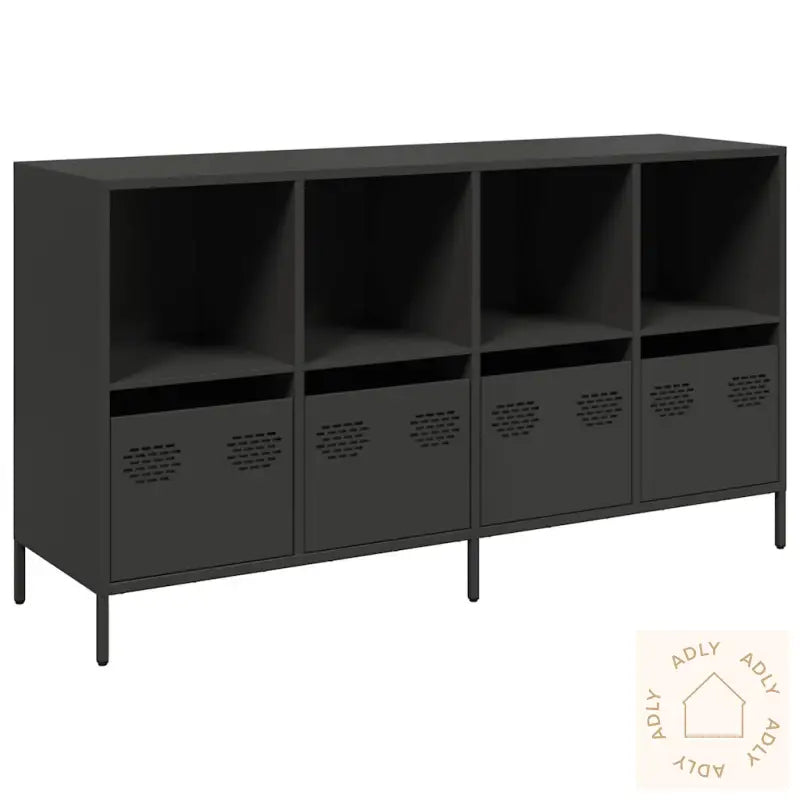 Skjenk Svart 135X39X73,5 Cm Kaldvalset Stål