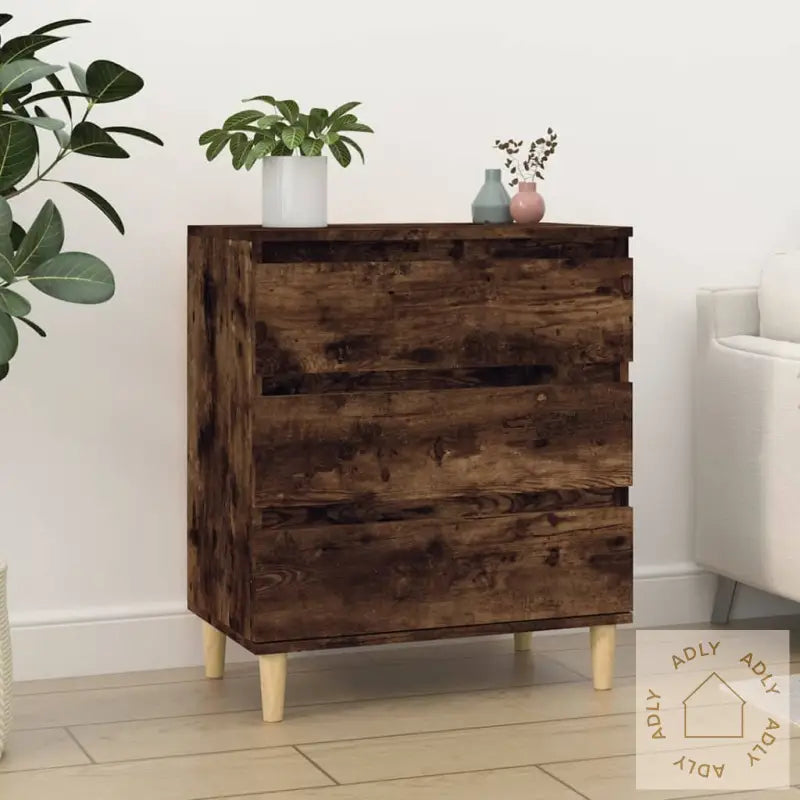 Skjenk Røkt Eik 60X35X70 Cm Konstruert Tre