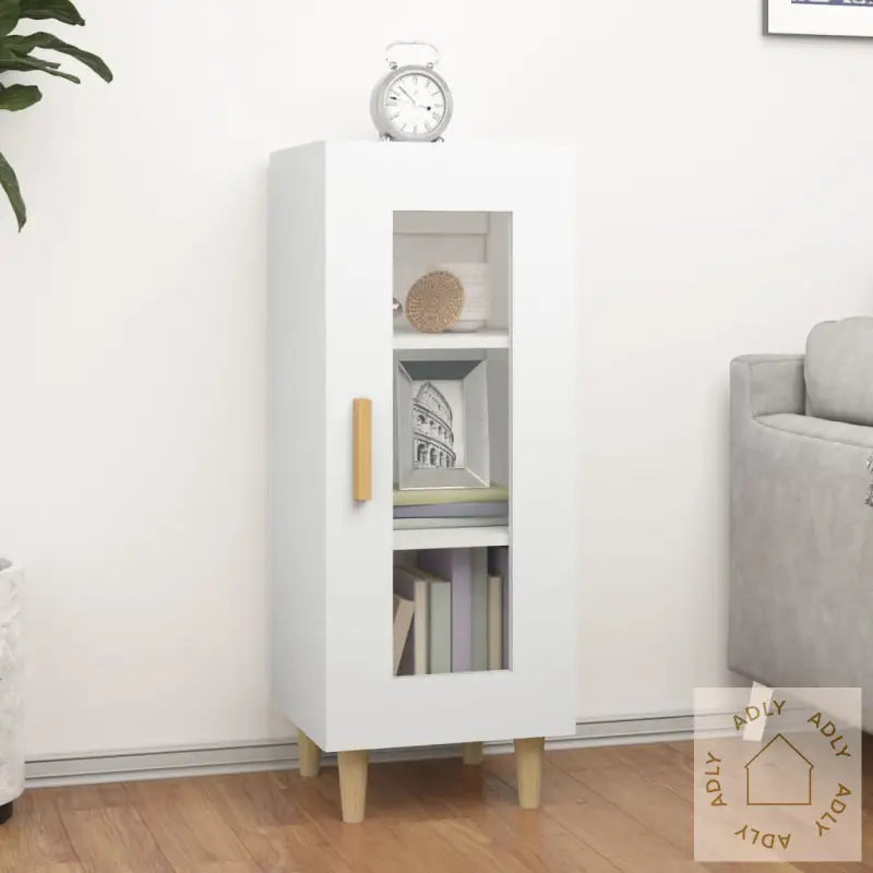 Skjenk Hvit 34,5X34X90 Cm Konstruert Tre