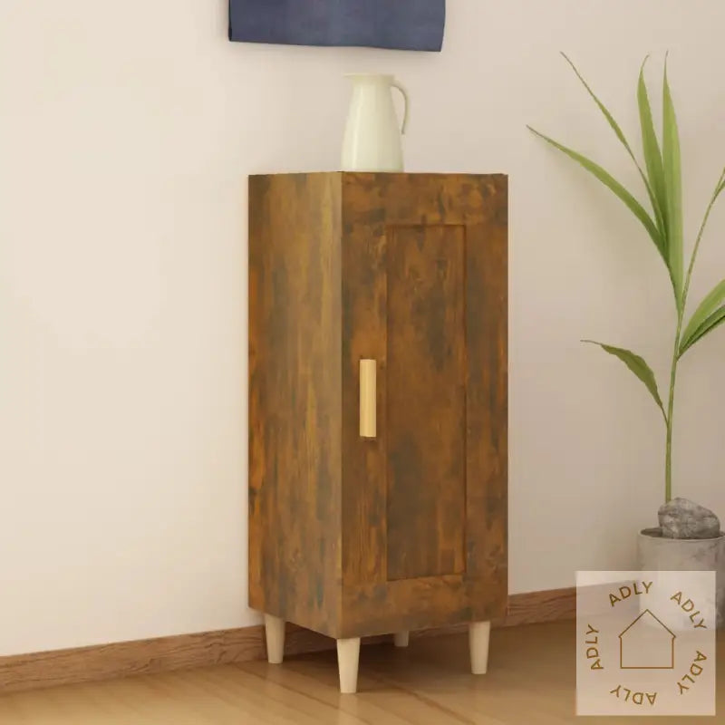 Skjenk Røkt Eik 34,5X34X90 Cm Konstruert Tre