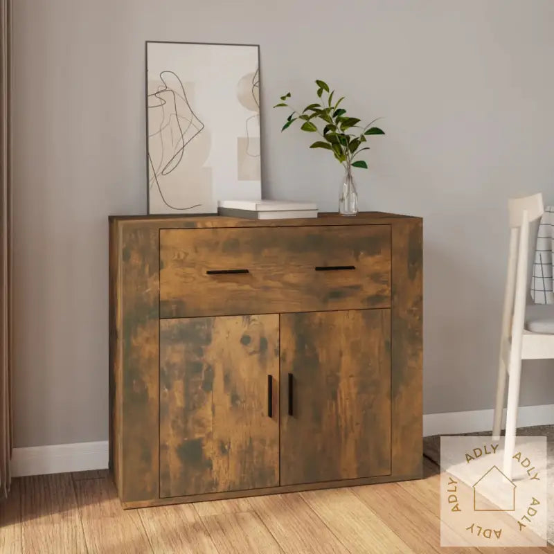 Skjenk Røkt Eik 80X33X70 Cm Konstruert Tre