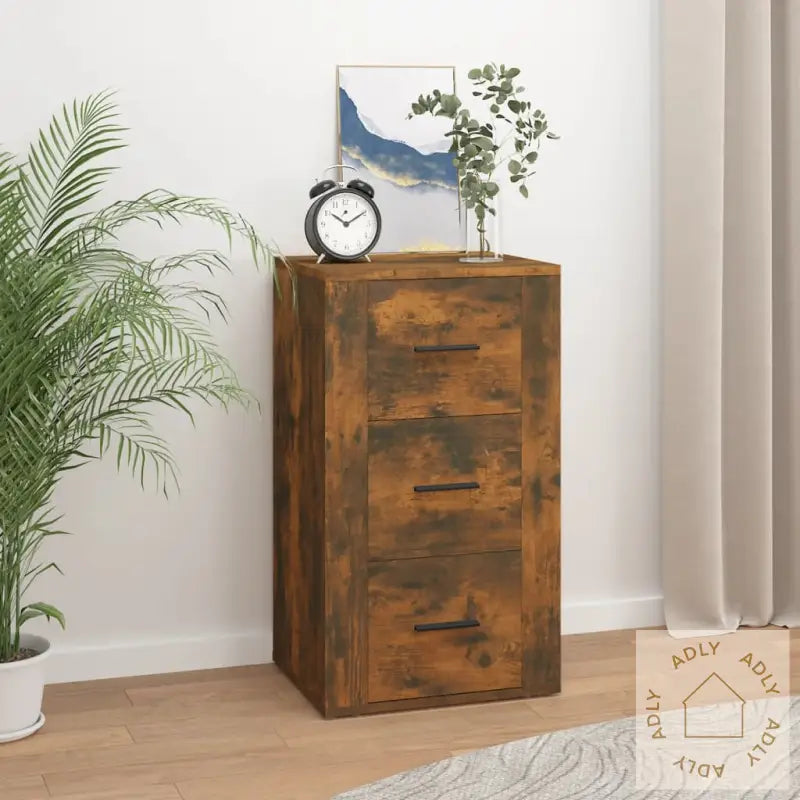 Skjenk Røkt Eik 40X33X70 Cm Konstruert Tre