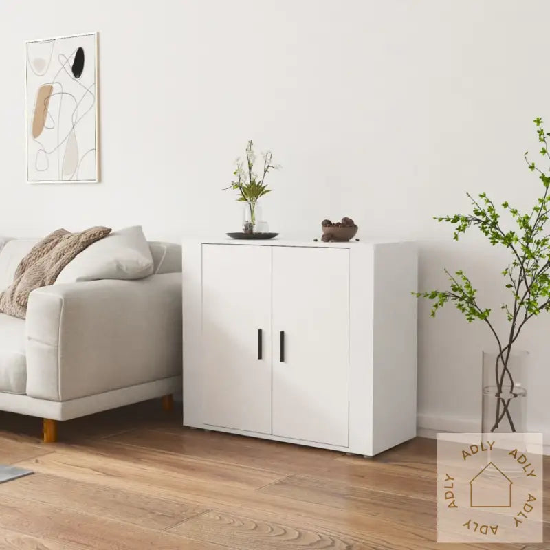 Skjenk Hvit 80X33X70 Cm Konstruert Tre