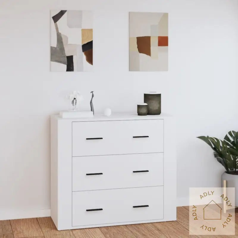 Skjenk Hvit 80X33X70 Cm Konstruert Tre