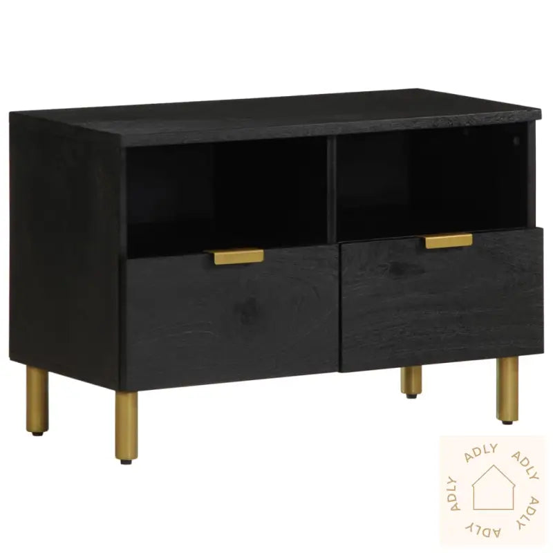 Tv-Benk Svart 70X33X46 Cm Konstruert Tre