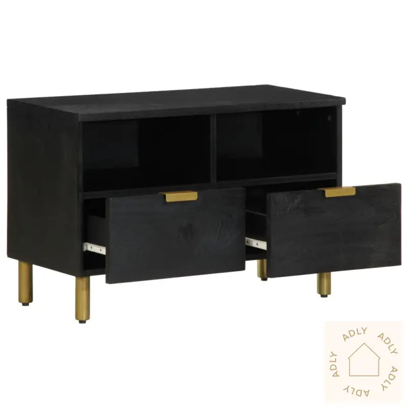 Tv-Benk Svart 70X33X46 Cm Konstruert Tre