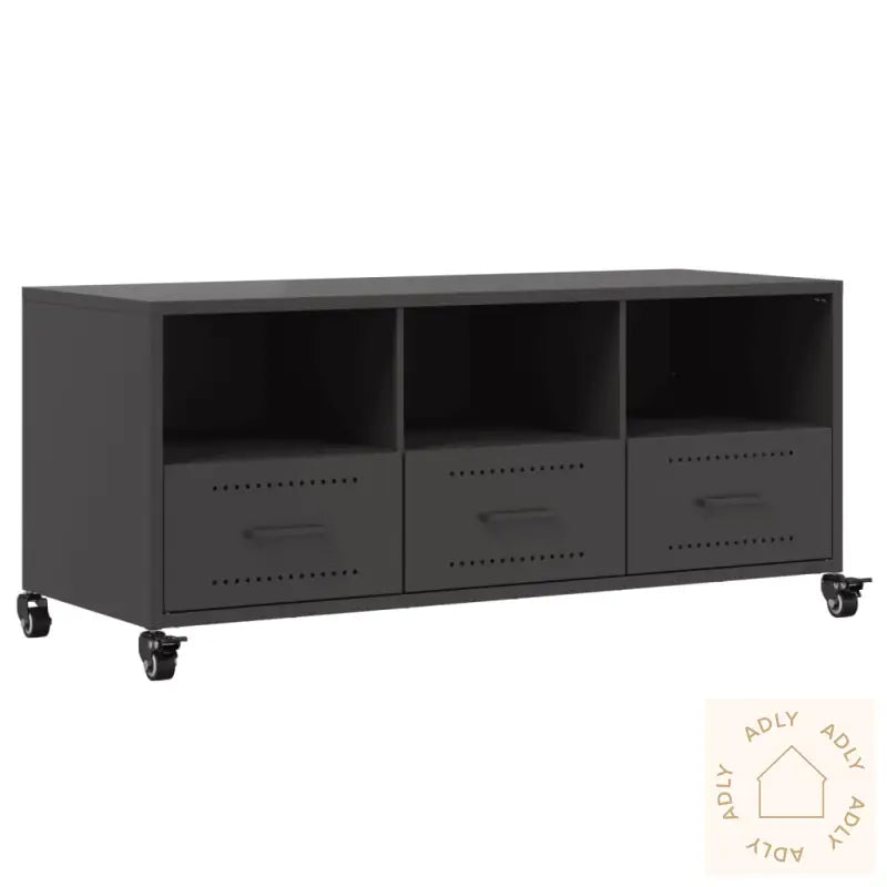 Tv-Benk Svart 100,5X39X43,5 Cm Stål