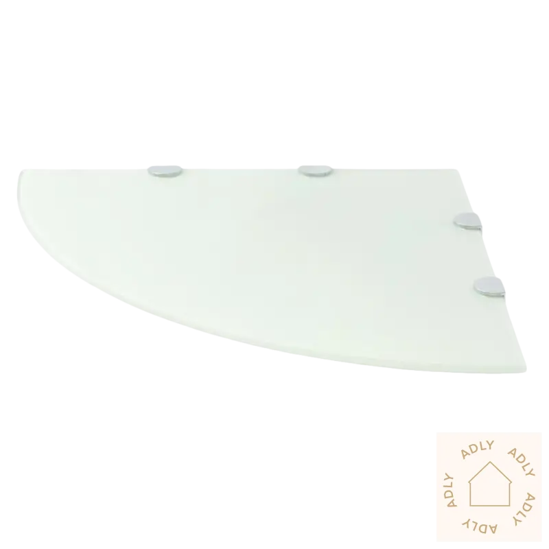 Quarter-circle glass hylle for praktisk vegghylle i herdet glass for hjemmet