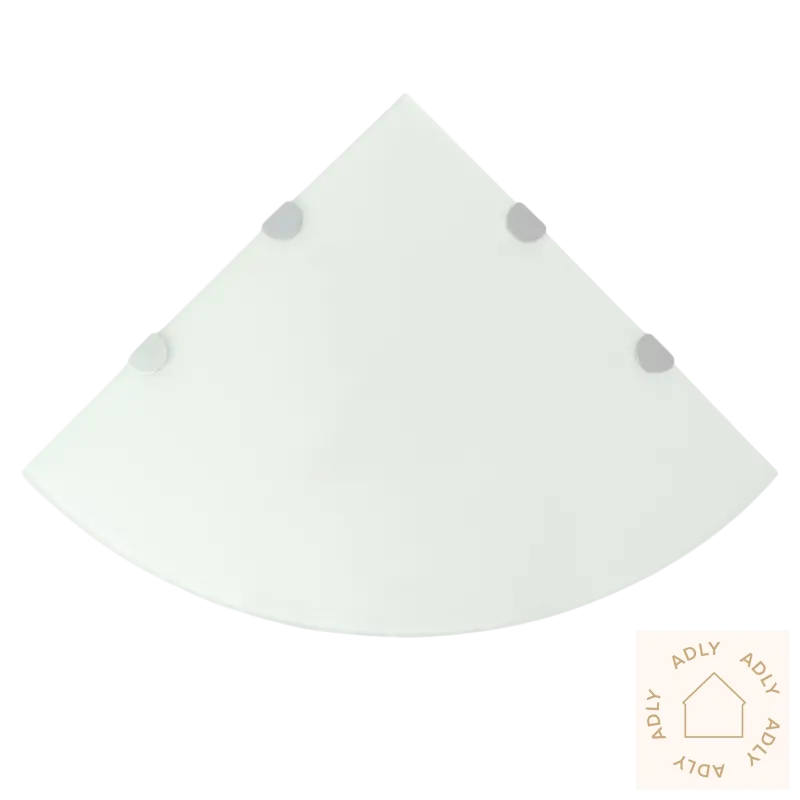 Corner glasshylle med monteringsutstyr, perfekt for praktisk vegghylle i herdet glass