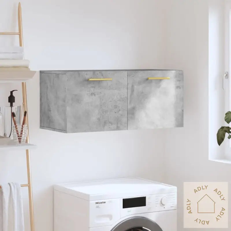 Veggskap Betonggrå 80X36,5X35 Cm Konstruert Tre