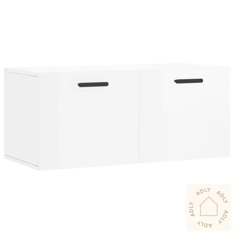 Veggskap Høyglans Hvit 80X36,5X35 Cm Konstruert Tre
