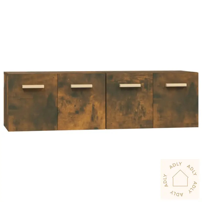 Veggskap 2 Stk Røkt Eik 60X36,5X35 Cm Konstruert Tre