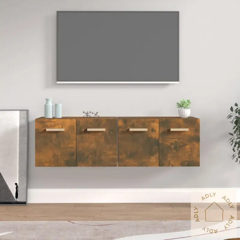 Veggskap 2 Stk Røkt Eik 60X36,5X35 Cm Konstruert Tre