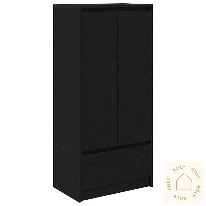Skap Med Skuff Sort Eik 55,5X34X119,5 Cm Konstruert Tre