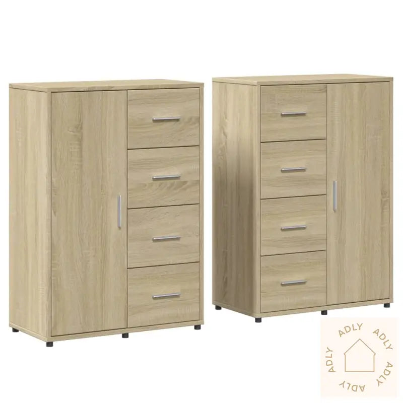 Skjenker 2 Stk Sonoma Eik 60X31X84 Cm Konstruert Tre