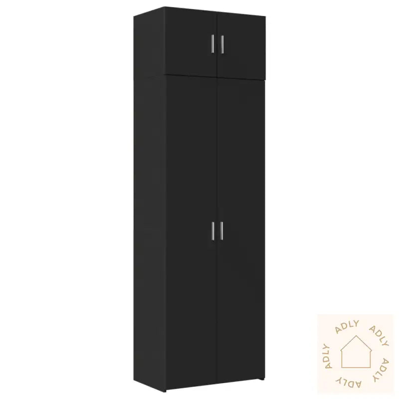 Oppbevaringsskap Svart 70X42,5X225 Cm Konstruert Tre
