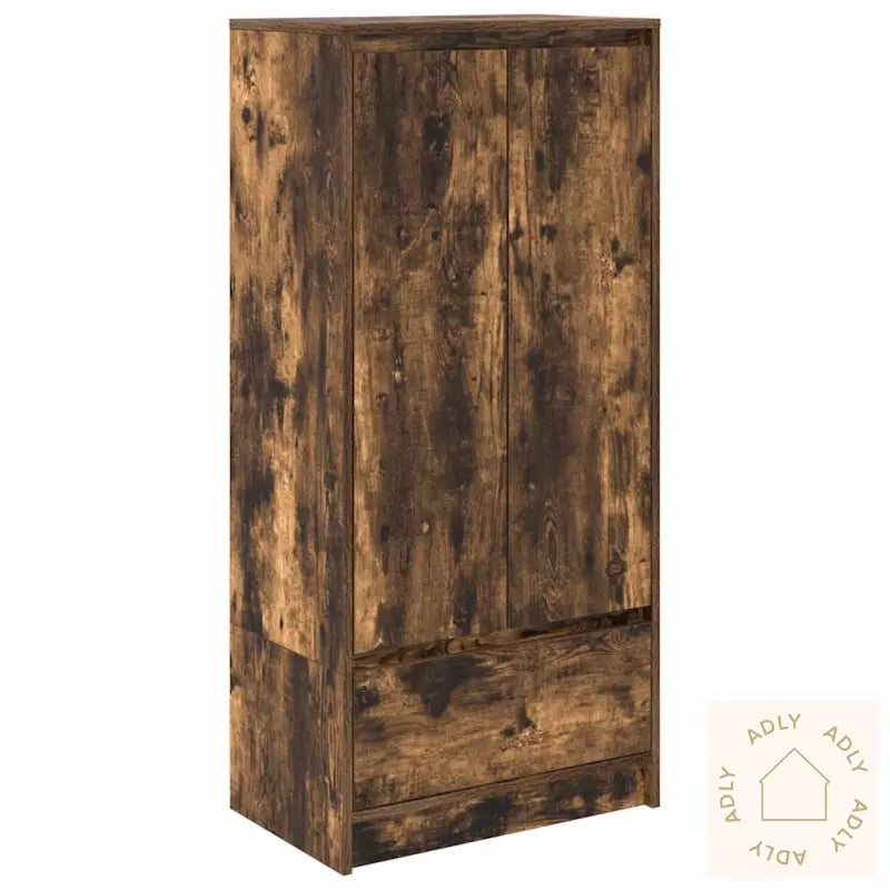 Skap Med Skuff Røkt Eik 55,5X34X119,5 Cm Konstruert Tre