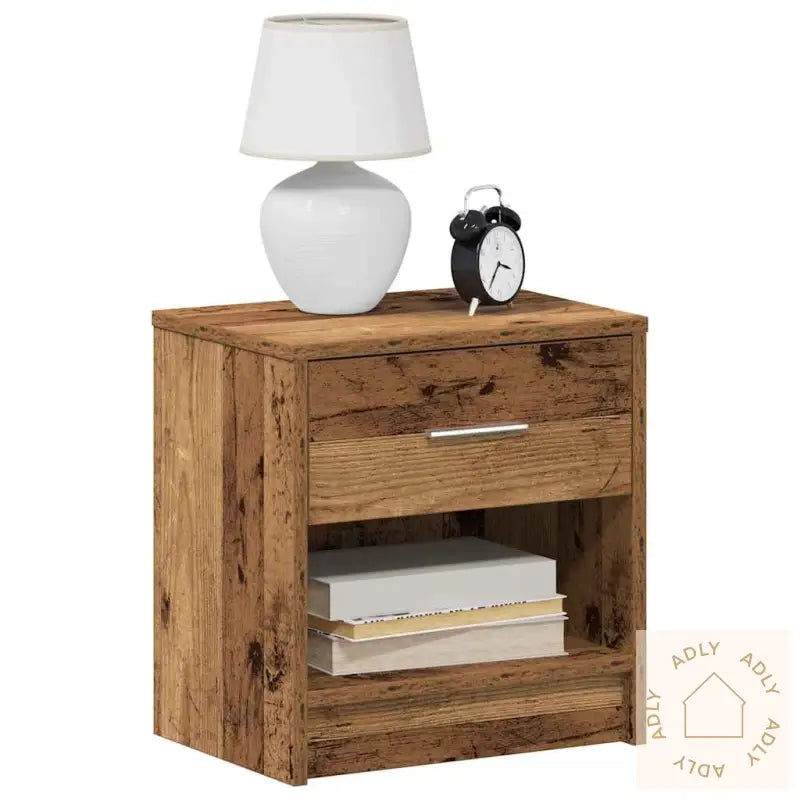 Nattbord 2 Stk Med Skuff Gammelt Tre 39X28X41 Cm