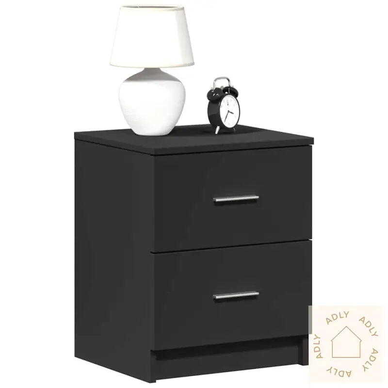 Nattbord 2 Stk Med 2 Skuffer Svart 40X36X50 Cm