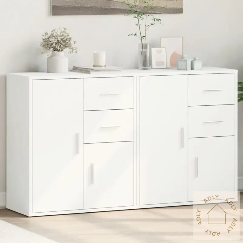 Skjenker 2 Hvit 60X31X70 Cm Konstruert Tre