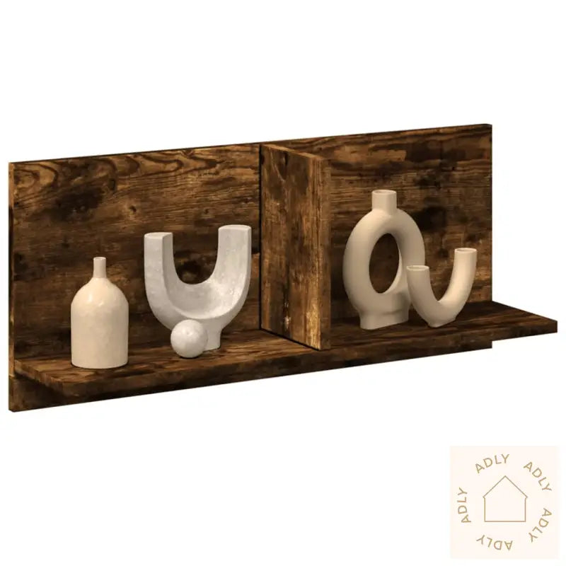 Veggskap 70X16,5X30 Cm Røkt Eik Konstruert Tre