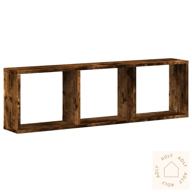 Veggskap 100X16X30 Cm Røkt Eik Konstruert Tre