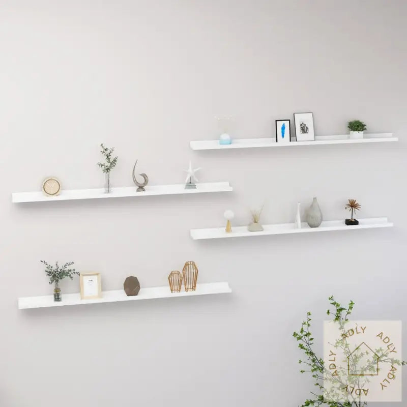 Vegghyller 4 Stk Hvit 115X9X3 Cm