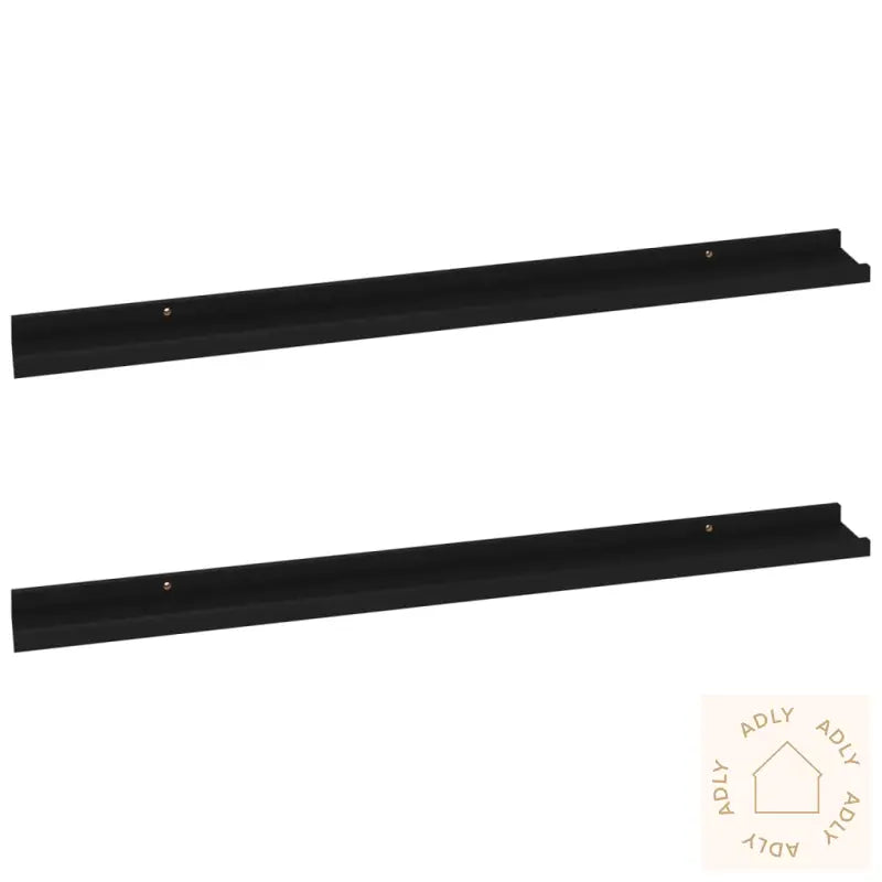 Vegghyller 2 Stk Svart 100X9X3 Cm