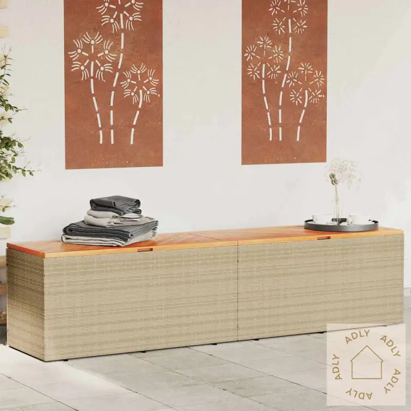 Putekasse Beige 220X50X54 Cm Polyrotting Akasie