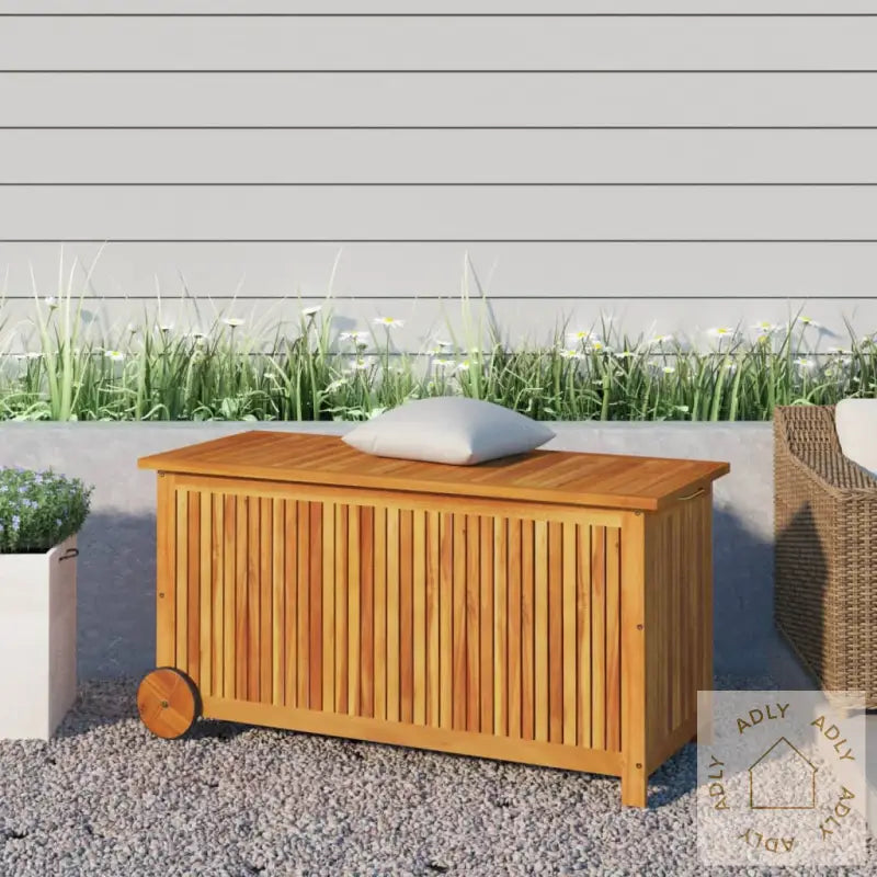 Putekasse Med Hjul 113X50X58 Cm Heltre Akasie