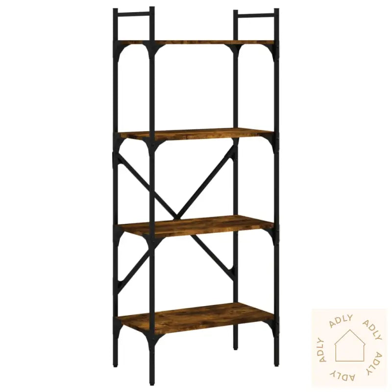 Bokhylle 4 Etasjer Røkt Eik 56X31,5X138,5 Cm Konstruert Tre