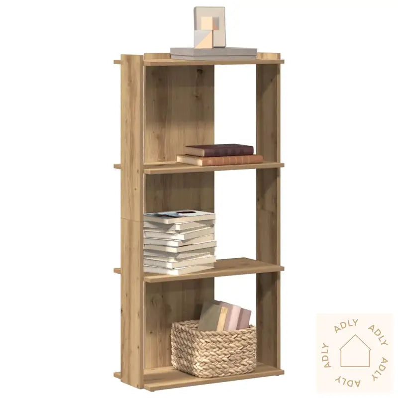 Bokhylle 3 Etasjer Artisan Eik 60X30X120 Cm Konstruert Tre