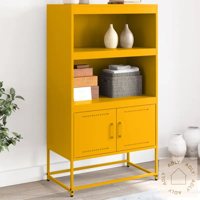 Highboard Sennepsgul 68,5X38,5X123,5 Cm Stål