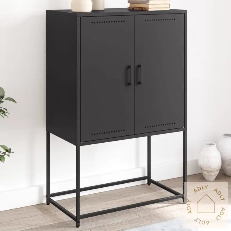 Highboard Svart 68,5X38,5X107 Cm Stål