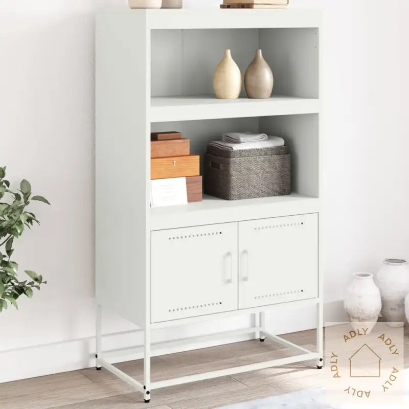 Highboard Hvit 68,5X38,5X123,5 Cm Stål