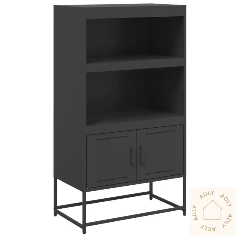Highboard Svart 68,5X38,5X123,5 Cm Stål