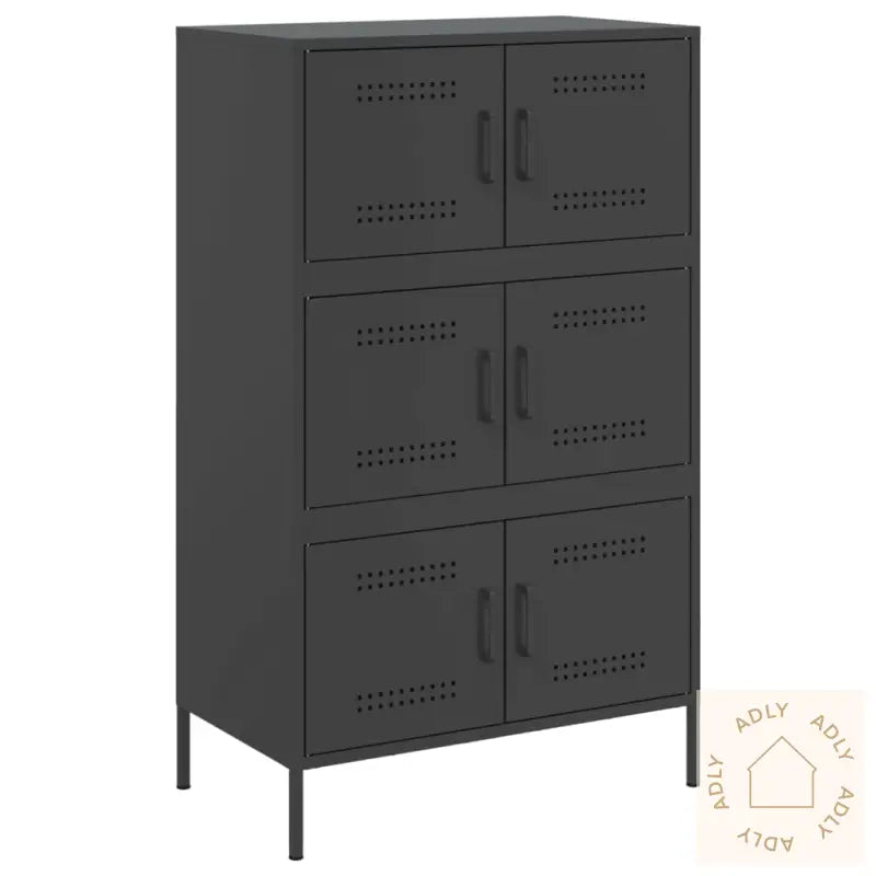 Highboard Svart 68X39X113 Cm Stål