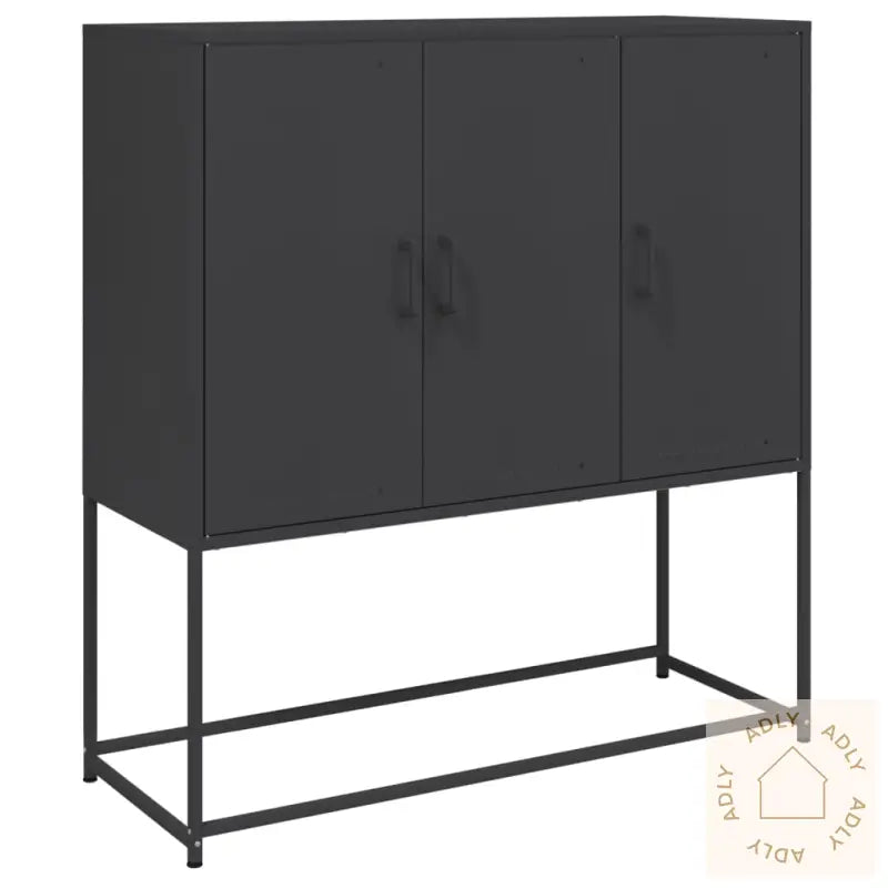 Highboard Svart 100,5X39X107 Cm Stål