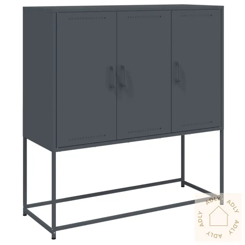 Highboard Antrasitt 100,5X39X107 Cm Stål