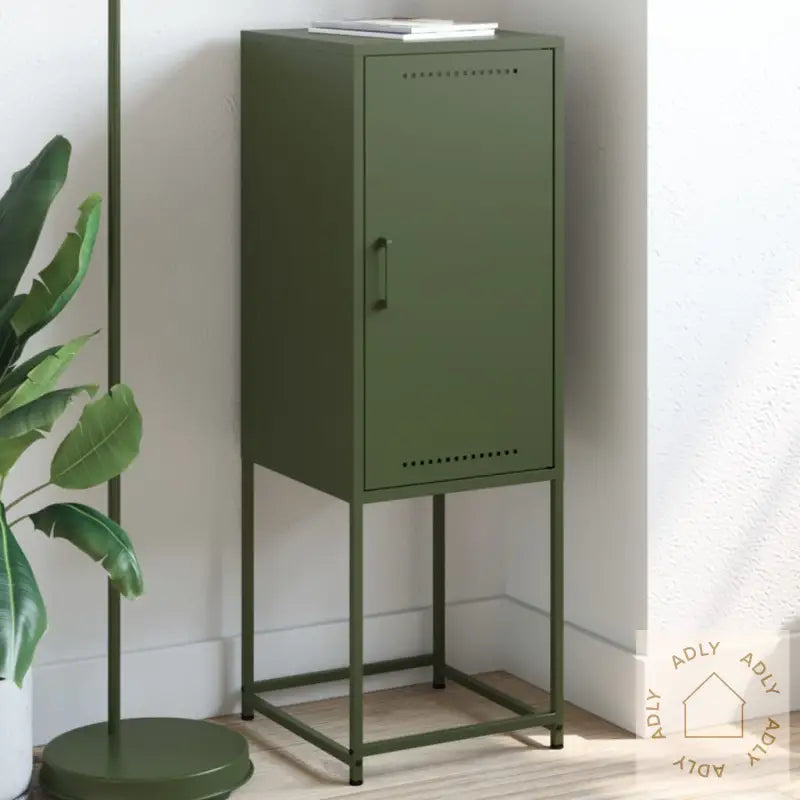 Highboard Olivengrønn 36X39X107 Cm Stål