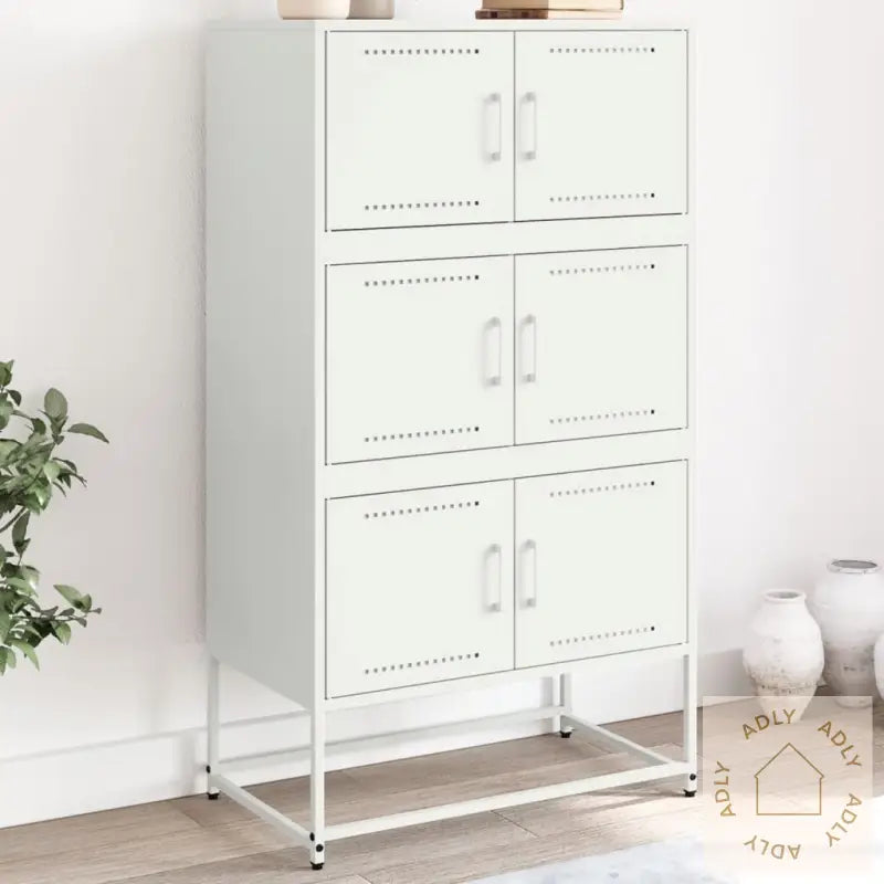 Skjenk Hvit 68,5X38,5X123,5 Cm Stål