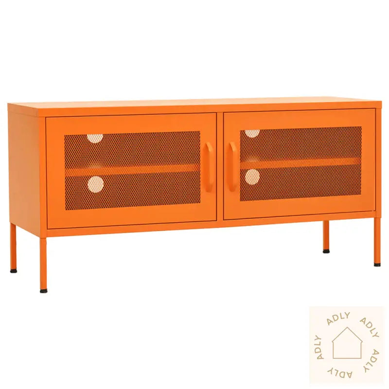 Tv-Benk Oransje 105X35X50 Cm Stål