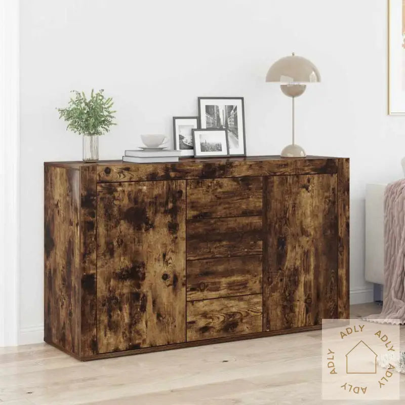 Sideboard Røkt Eik Konstruert Tre 120 X 36 X 69 Cm Sideboard