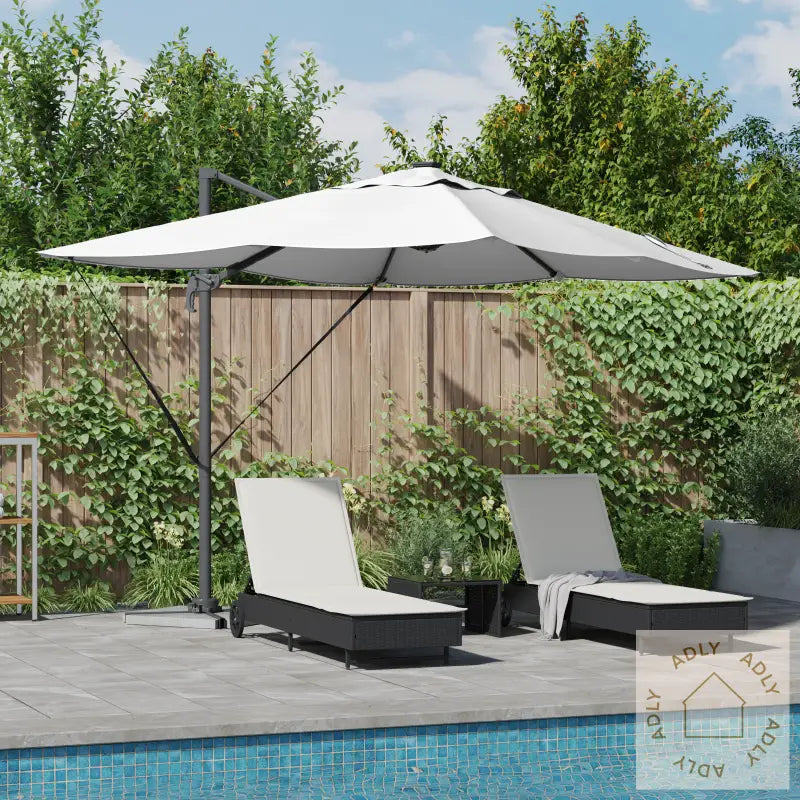 Cantilever Roma-Parasol Med Led-Er Sand 352X251X265 Cm Aluminium