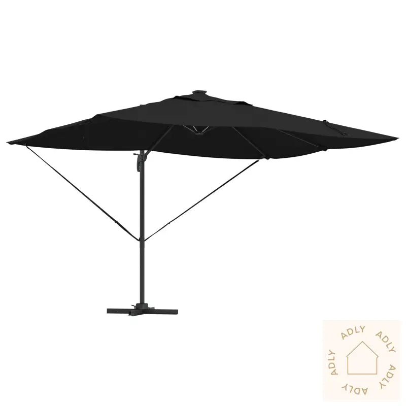 Cantilever Roma-Parasoll Med Led Lys Svart 352X251X265 Cm Aluminium
