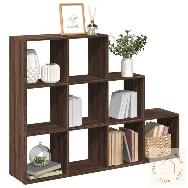 Bokhylle 3 Etasjer Brun Eik 137,5X29X103,5 Cm Konstruert Tre